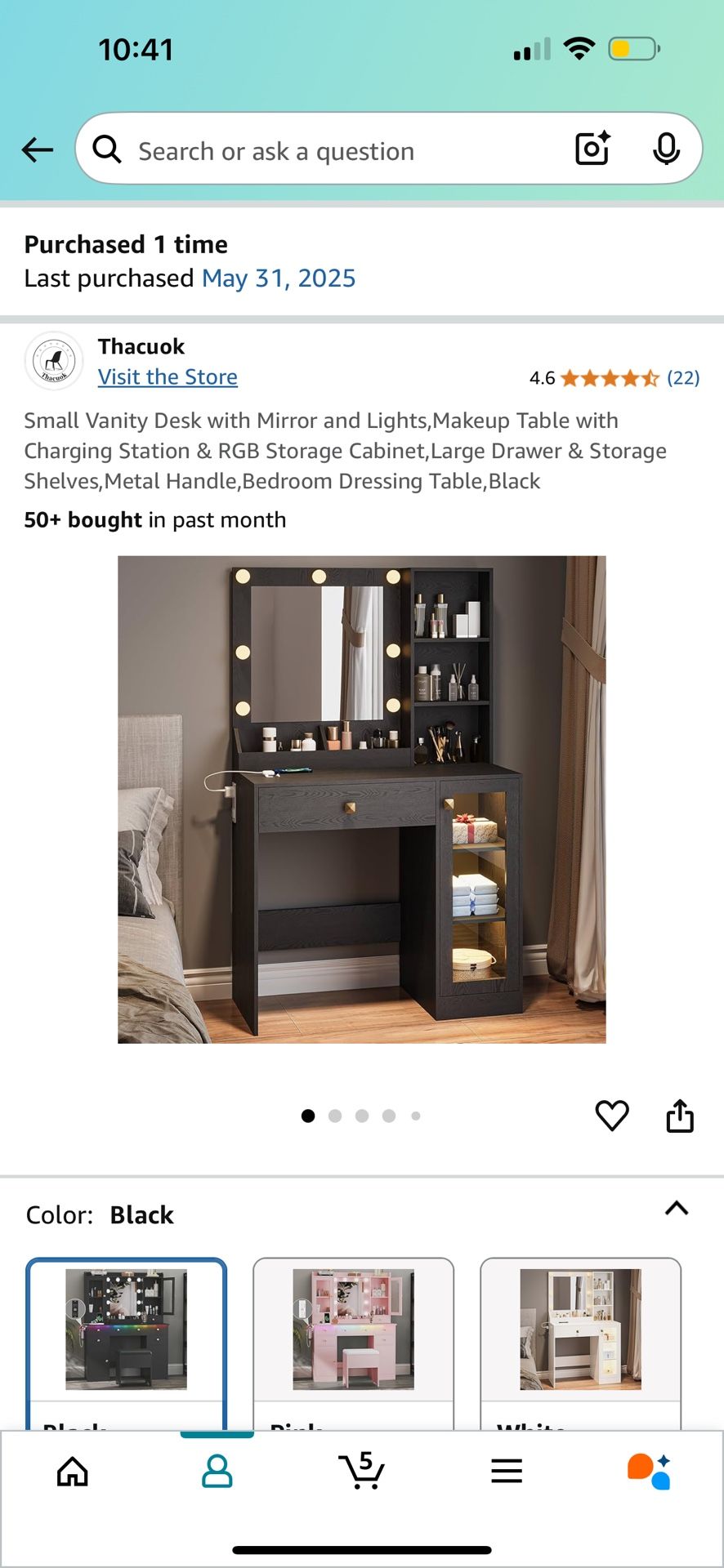 Small Vanity Desk with Shelves & LEDs Included Parts Are In The Box Brand New