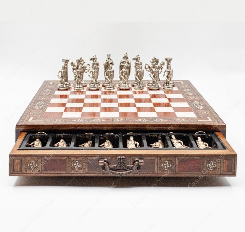 Premium Chess Set With Board Handmade Wooden Chessboard With Storage Material