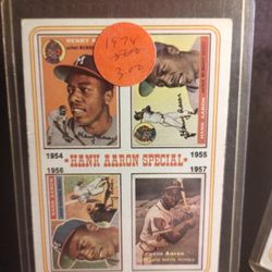 2 1974 Hank Aaron Cards