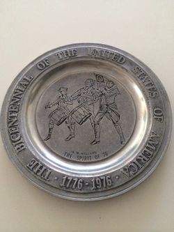 Bicentennial plate 1976 pewter