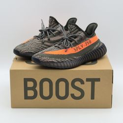 Authentic HQ7045 adidas Yeezy Boost 350 V2 Carbon Beluga Bitter Brown Orange (Men's) Size 11
