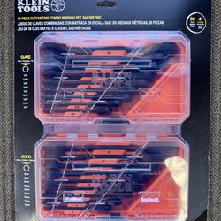 Klein Tools Ratcheting Combination Wrench Set Sae And Metric 18 Pieces