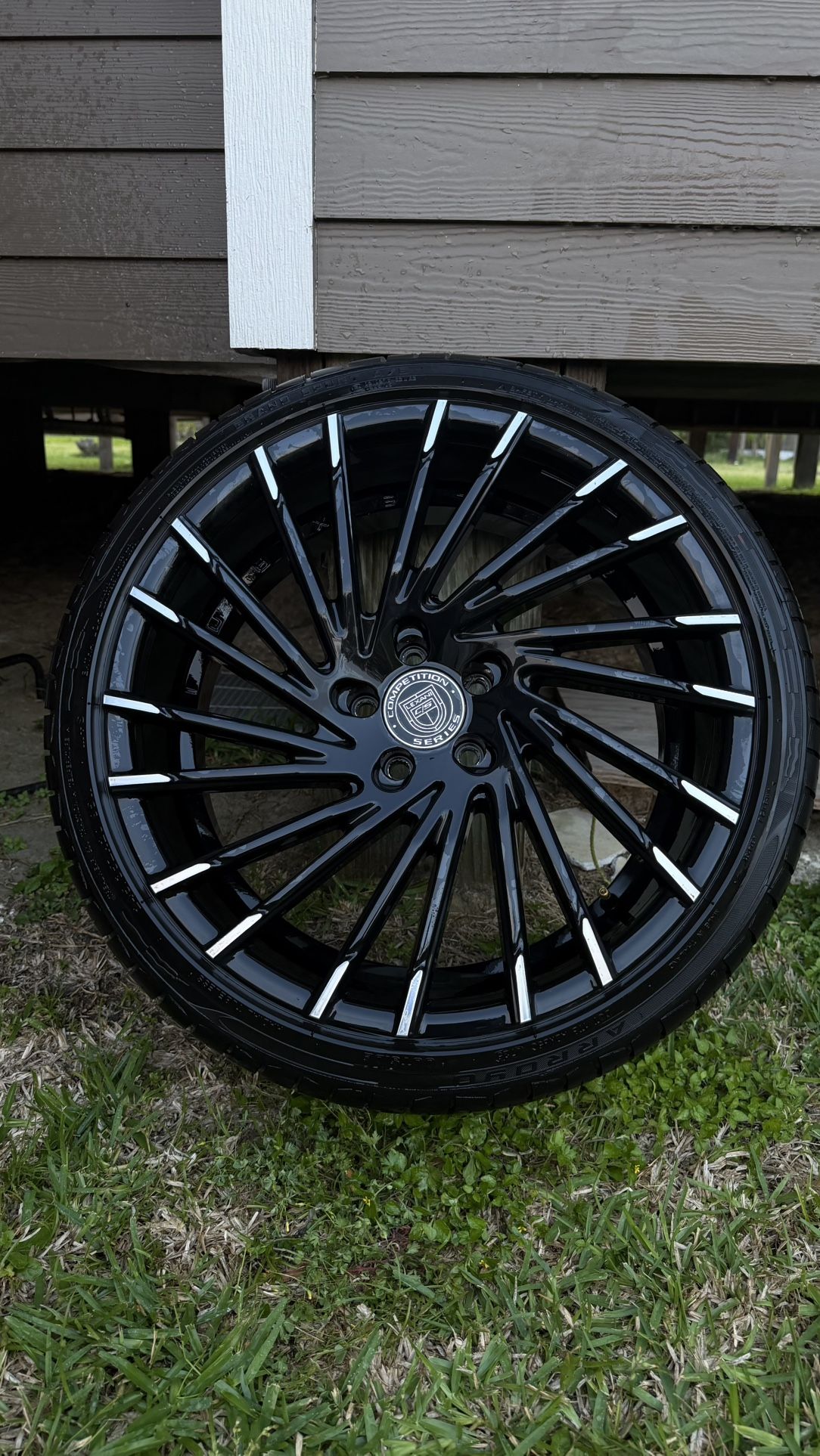 20" LEXANI WHEELS WRAITH BLACK WITH MACHINED TIPS RIMS FULL SET