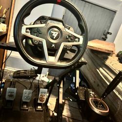 T248 thrustmaster steering wheel with shifter and metal stand