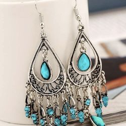 Bohemian Style Earrings With Pendant, Fashion Jewelry