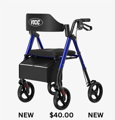 Adult Walker - Vocic Z21 Ergonomic Foldable 4 Wheel Rollator Walker