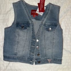 GUESS Blue Denim Vest NWT