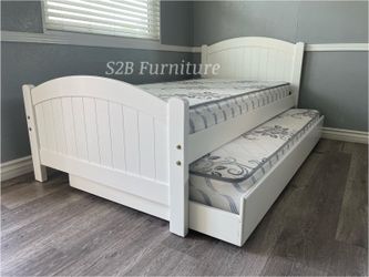 Twintwin White Trundl3 W Orthopedic Matres!!!!