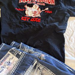 True religion clothes lot only 2 shirts( jeans sold)