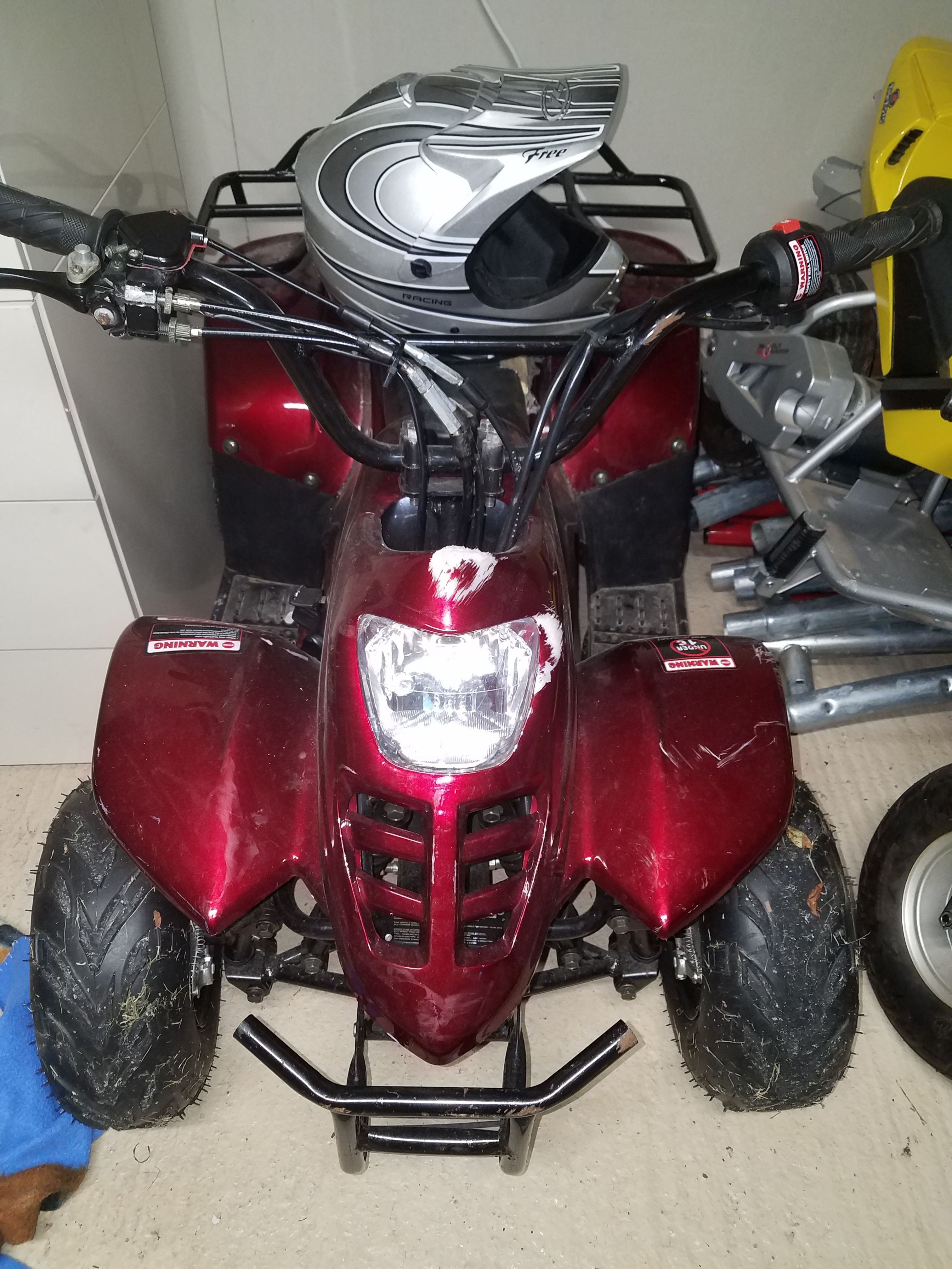 YY110ATV-10 helmet and 2 keys shut off alarm