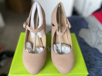 Rosy Taupe Strap Pumps
