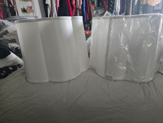 White Drum Lamp Shades Set of Two