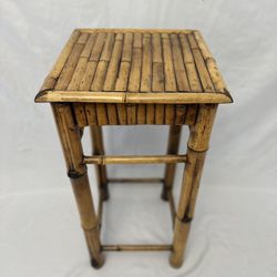 Vintage Mid Century Modern Bamboo Asian Boho Chic Square Plant Table!