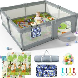 Lutikaing 79×71 Baby Playpen With Mat