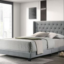 Brand New Light Gray Queen Size Bed Frame