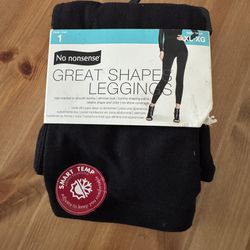 1 Pair No Nonsense Great Shapes Black Leggings High-Waisted Size XL 16-18