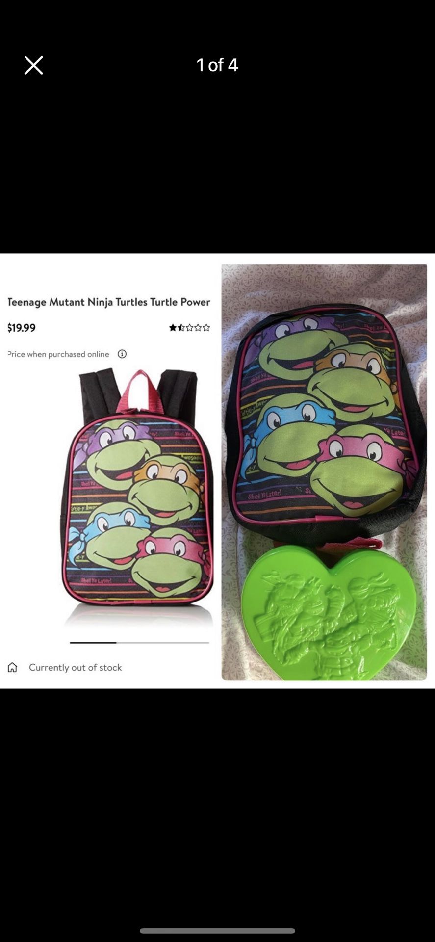 Ninja Turtle Bookbag With Accessory