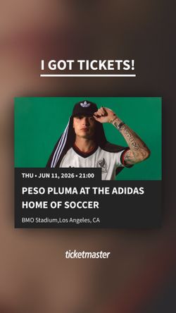 Peso Pluma at Adidas BMO 6/11 Tickets