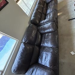 Dark Brown Leather Couch – Comfy & Durable