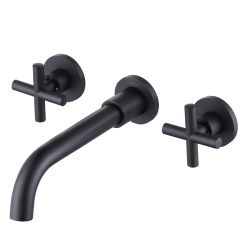 Double-Handle Wall Mounted Bathroom Faucet : $104.11