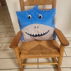 Kids Wooden Rocking Chair w/Shark Pillow obo