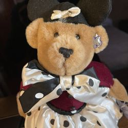 Vintage Annette Funicello Mouseke Bear Girl tag, pin, box, Disney Limited Korea