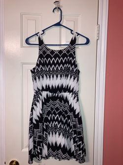Black and White Geometric Print Sundress