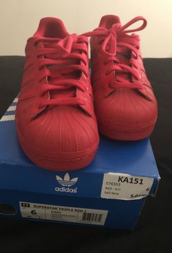 Red adidas superstars
