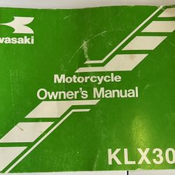 Kawasaki KLX 300R Original Owner’s Manual