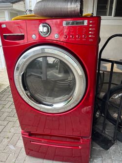 LG SteamDryer DLGX7188RM Gas Dryer in Wild Cherry Red