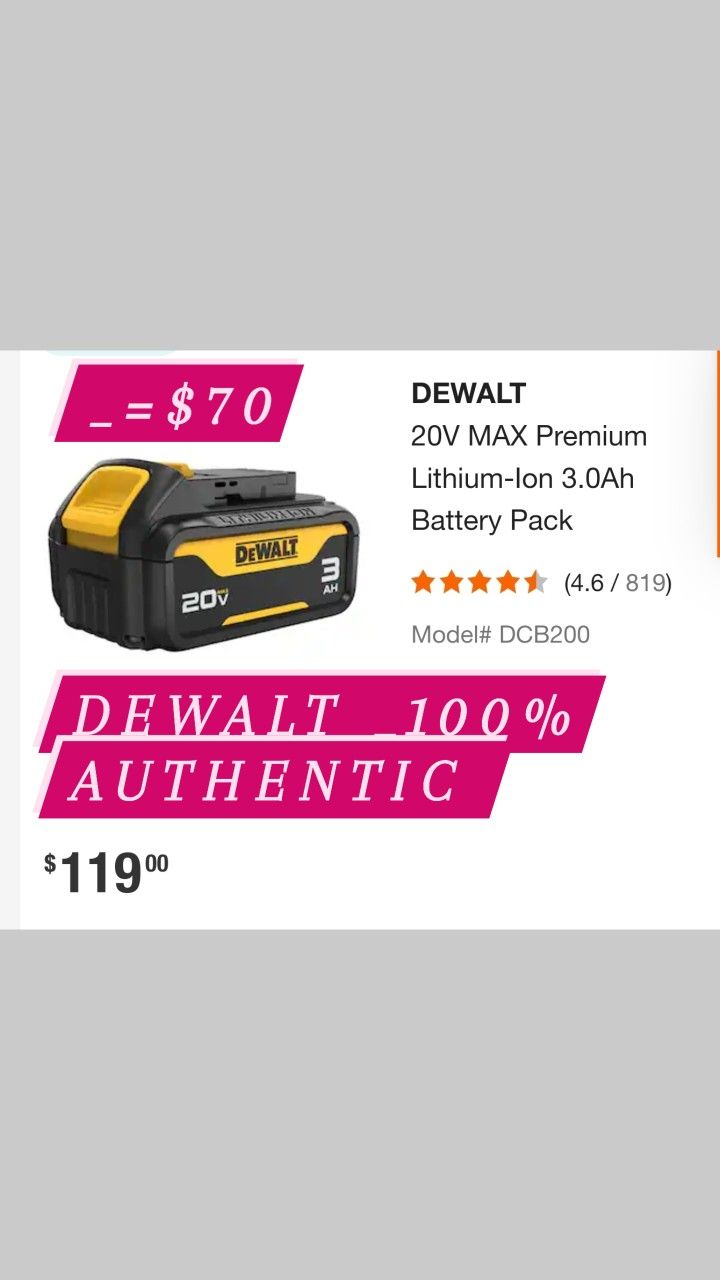  Dewalt battery _100% AUTHENTIC 