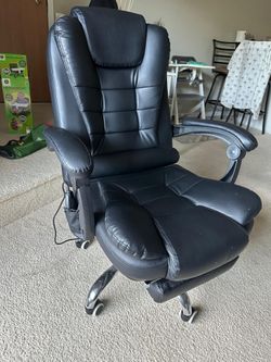 black leather chair
