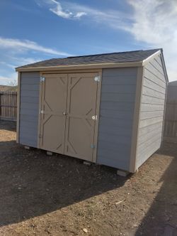 12x10  Storage Shed with Double shed Doors and 2 interior wood shelves