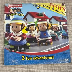 Fisher-Price Little People 2005 DVD 3 Fun Adventures Bonus Song And Story NEW