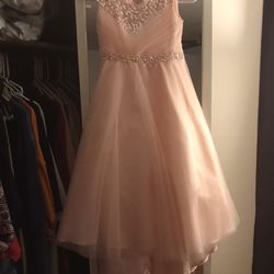 Girls Size 8 Blush Pink And Pearls Dress 