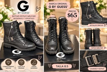 Botas estilo militar modernas y versátiles de la marca original G by Guess.