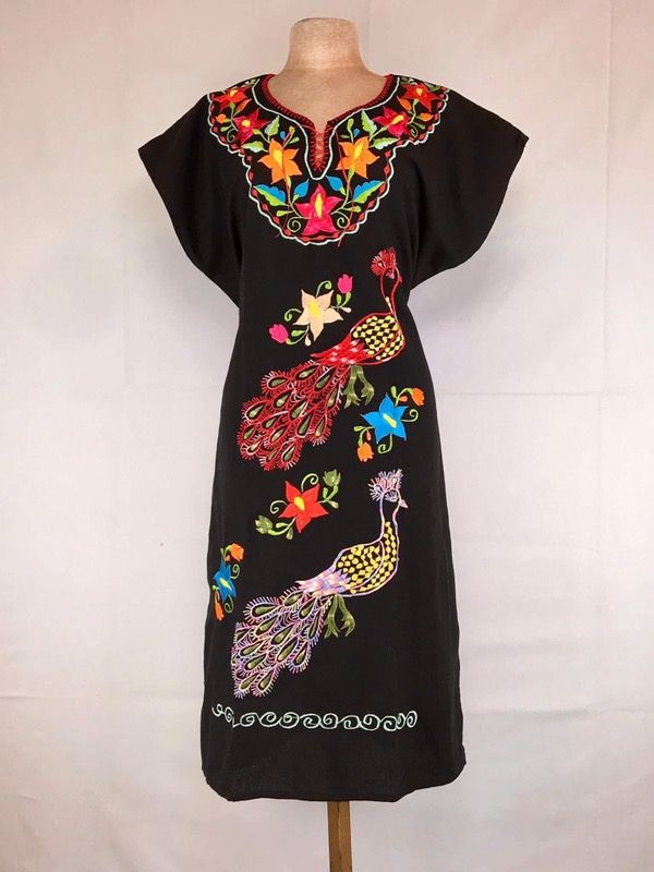 TRADITIONAL MEXICAN DRESS HUIPIL 100% COTTON