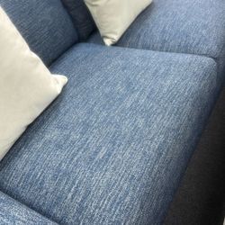 Tribute Denim Sleeper Sofa, QUEEN. NEW.