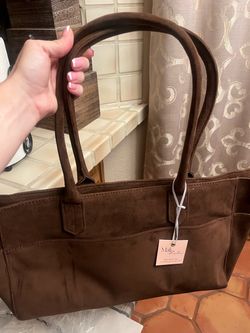 Mali Lili faux suede chocolate brown purse