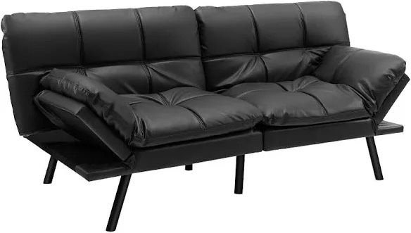 Black Leather Sofa Bed