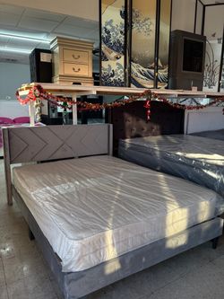 Brand new queen bed frame + mattress