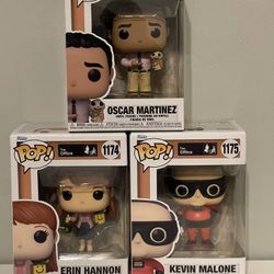 Funko Pop! Television The Office Lot Of 3 Oscar Erin Hannon Kevin Malone New!