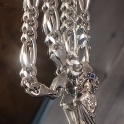 20" Italy 925 Silver Chain With San Judas