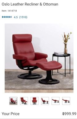 Oslo Leather Recliner & Ottoman $375