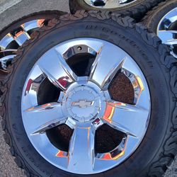 2018 OEM ORIGINAL TAKEOFFS CHEVY SILVERADO LTZ 20 INCH TIRES BFGOODRICH ALL-TERRAN 9O % DOT 1924 $ 1500