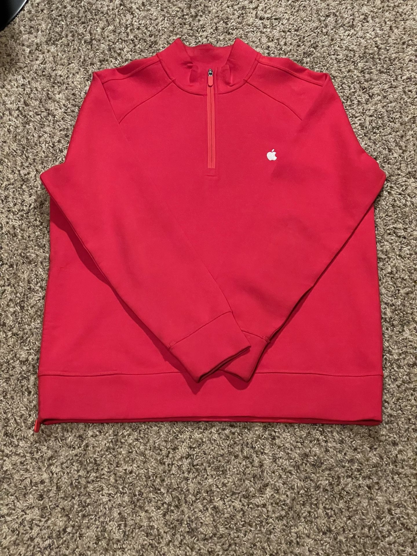Apple Store Employee Jacket W Zipper Red Size Large (Great For Costume)