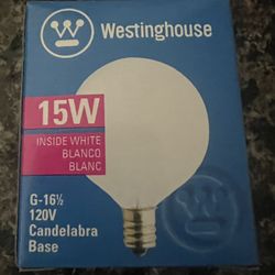 Westinghouse 15W G-16.5 120V Candelabra Base #03814 White 10pieces