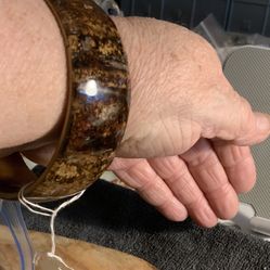 Vintage Brass Enameled Bangle 