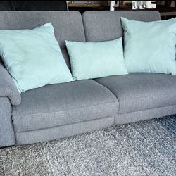 Talin Grey 85" Power Reclining Sofa with Adjustable Headrest & USB 