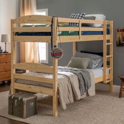New Transitional Black Bunk Beds - Solid Wood - Twin Over Twin
